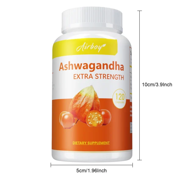 Ashwagandha Supplement - Improving Sleep, Boost Focus & Brain Health, Stress & Mood Relief - 120 Capsules - Image 5