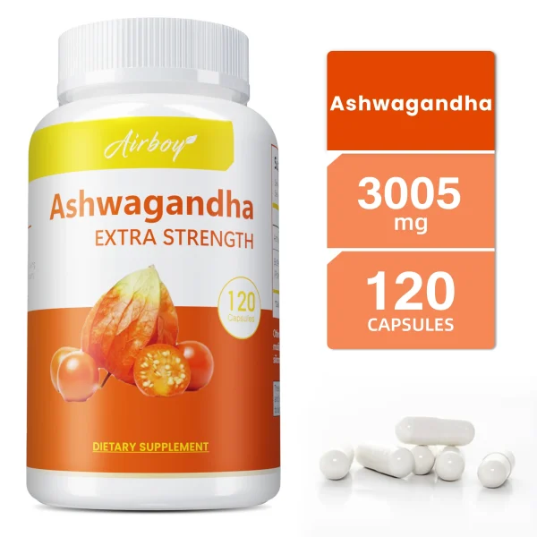 Ashwagandha Supplement - Improving Sleep, Boost Focus & Brain Health, Stress & Mood Relief - 120 Capsules